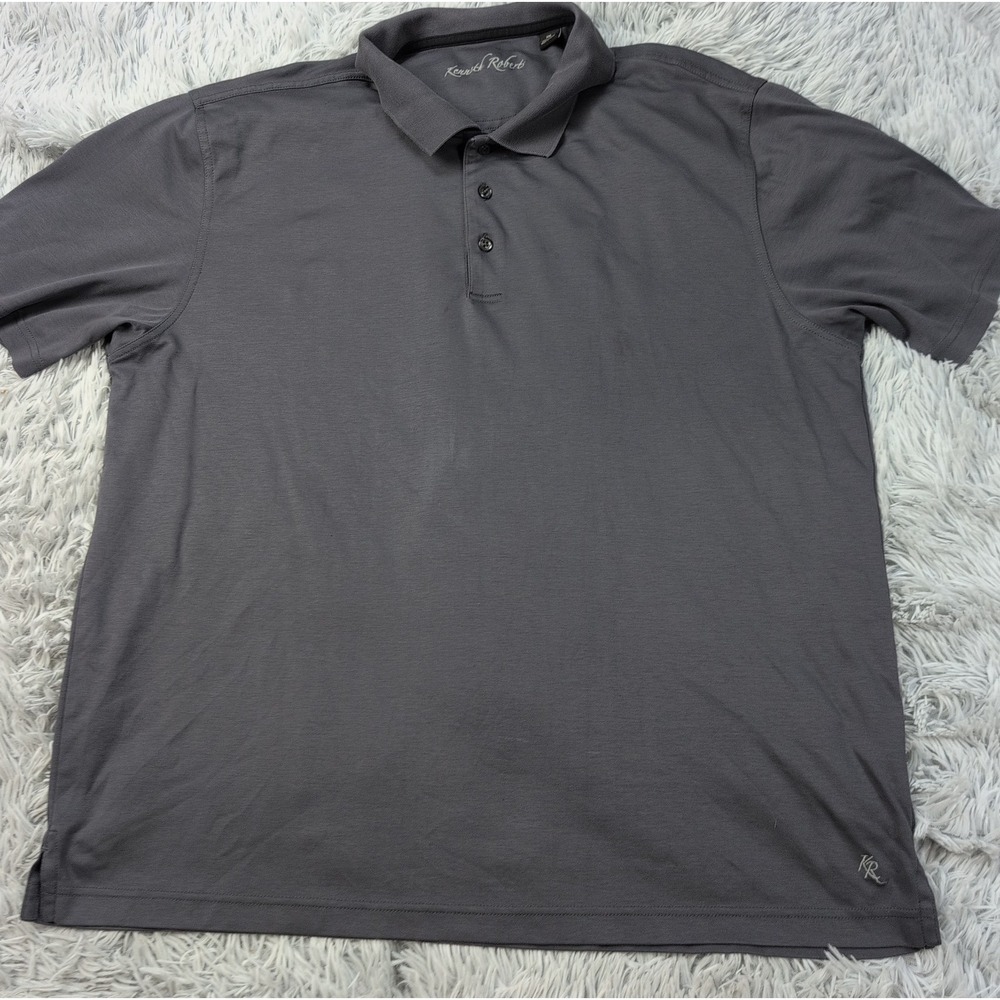Kenneth Roberts Shirt Mens XXL Gray Polo Golf Athletic Preppy Casual Comfort